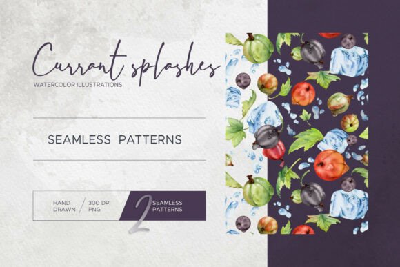 Download Currant Splash. Seamless Patterns - Patterns Collection