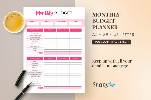 Download Monthly Budget Planner | Printable - Budget planner Collection