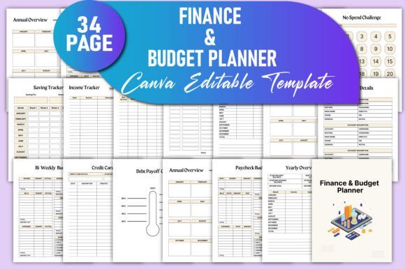 Download Finance &amp; Budget Planner Canva KDP - Budget planner Collection