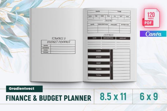 Download (KDP) Finance &amp; Budget Planner Canva - Budget planner Collection
