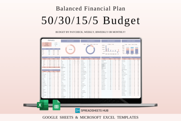 Download 50/30/15/5 Monthly Budget Planner - Budget planner Collection